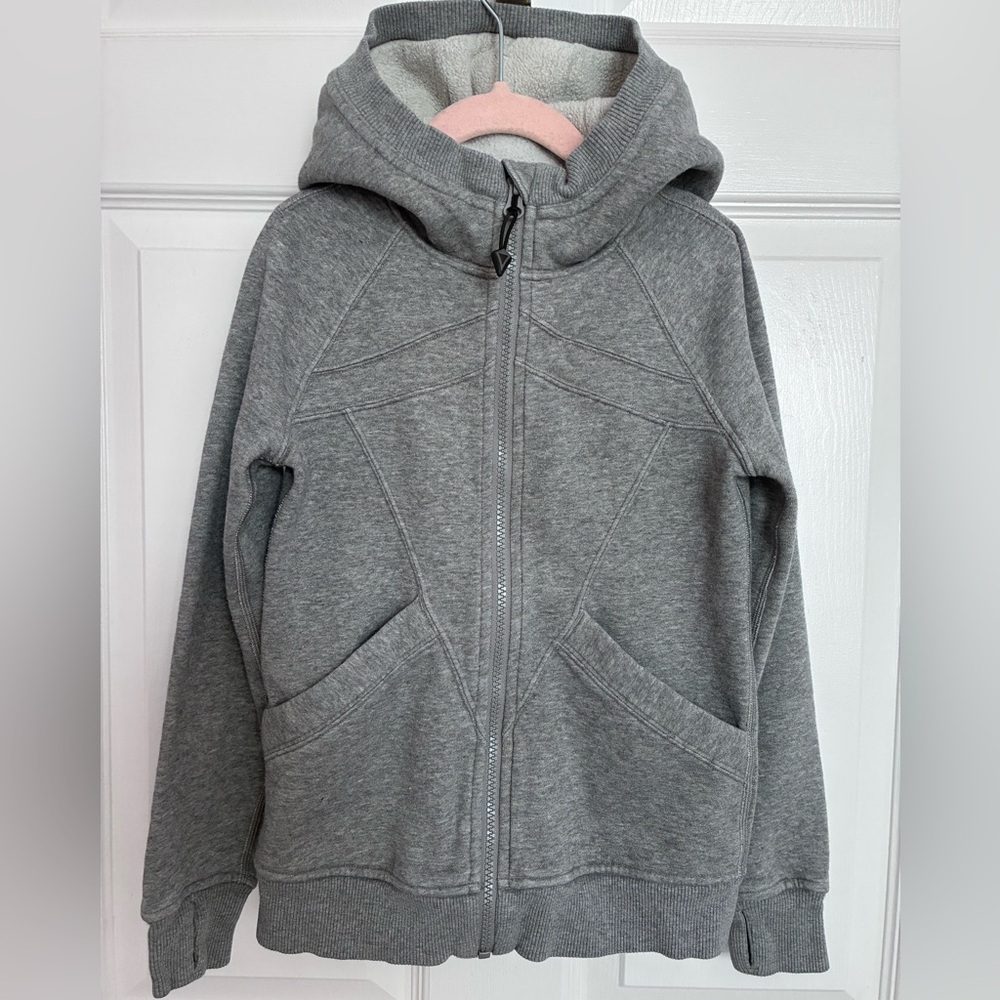 Ivivva Girls’ 6 Grey Fleece-Lined Full-Zip Hoodie
